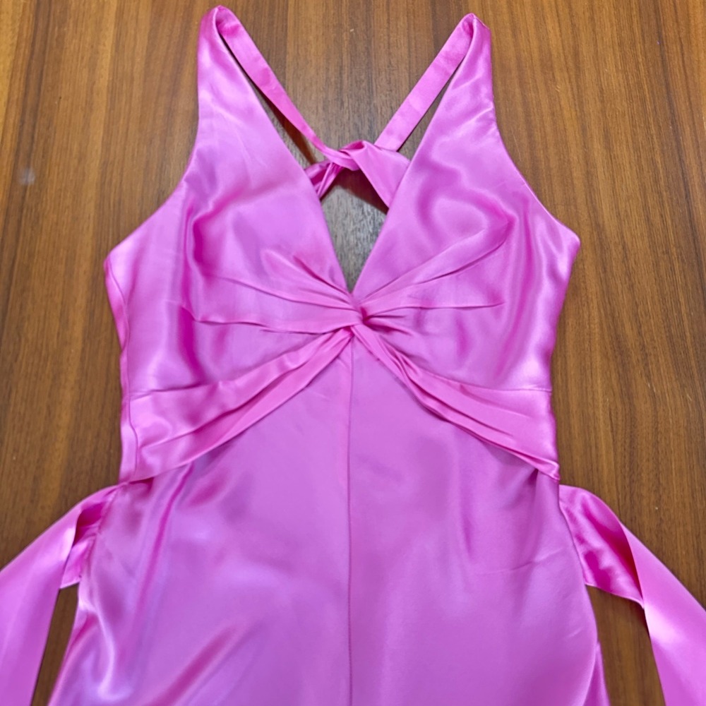 Dina Bar El Y2K Kate Hudson Silk Fairy Formal Dress Mermaid Train Backless Small - Picture 7 of 16